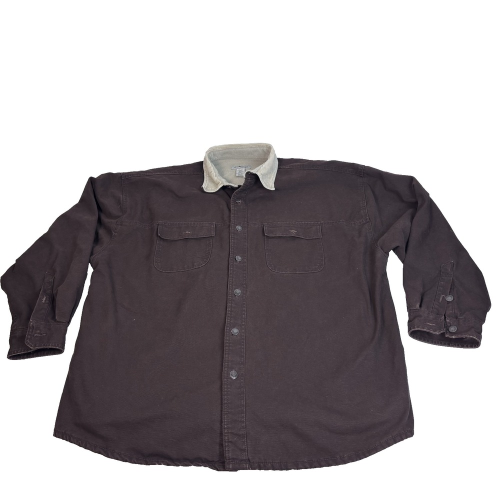 SunRiver Clothing Co. Mens 2XL Brown Heavyweight  Work Fleece Lined Shirt/Jacket